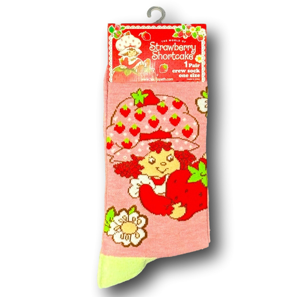 3/$20 Strawberry Shortcake Funny Novelty Crew Socks - NWT